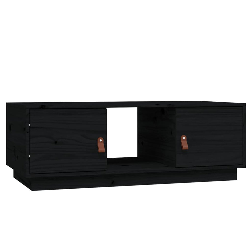 Schwarzer Couchtisch 100x50cm Kiefer Massivholz