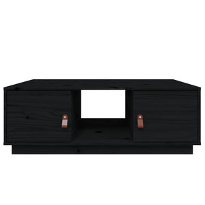 Schwarzer Couchtisch 100x50cm Kiefer Massivholz