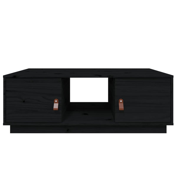 Schwarzer Couchtisch 100x50cm Kiefer Massivholz