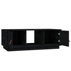 Schwarzer Couchtisch 100x50cm Kiefer Massivholz