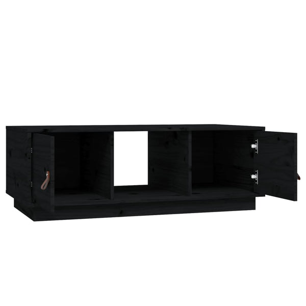 Schwarzer Couchtisch 100x50cm Kiefer Massivholz