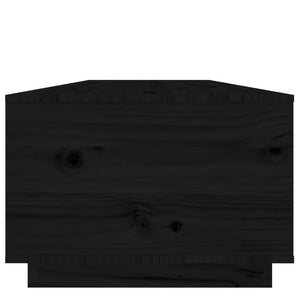 Schwarzer Couchtisch 100x50cm Kiefer Massivholz