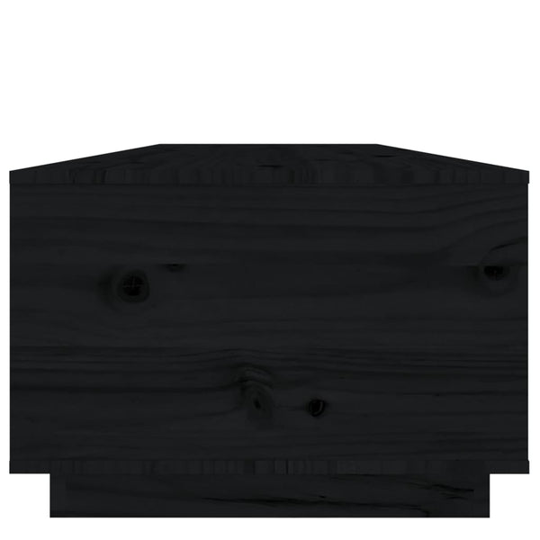 Schwarzer Couchtisch 100x50cm Kiefer Massivholz