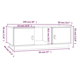 Schwarzer Couchtisch 100x50cm Kiefer Massivholz