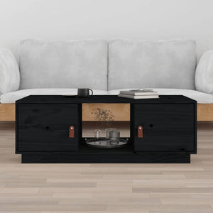 Schwarzer Couchtisch 100x50cm Kiefer Massivholz