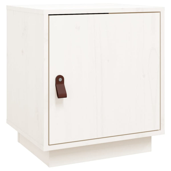 Weißer Nachttisch Kiefer Massivholz 40x45 cm