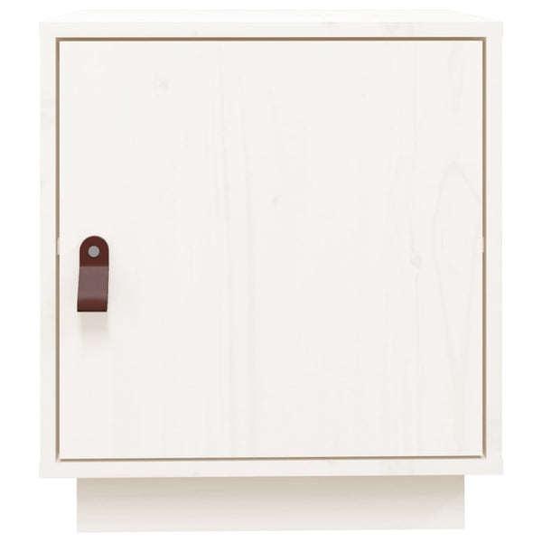 Weißer Nachttisch Kiefer Massivholz 40x45 cm