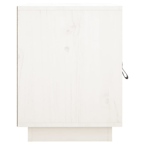 Weißer Nachttisch Kiefer Massivholz 40x45 cm