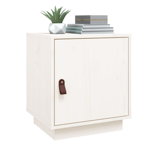 vidaXL Tables de chevet 2 pcs Blanc 40x34x45 cm Bois de pin massif