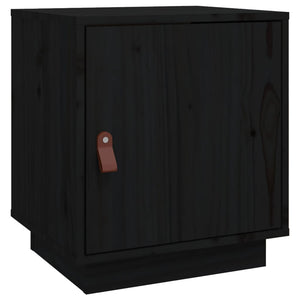 Schwarzer Nachttisch Kiefer Massivholz 40x45 cm