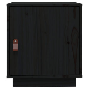 Schwarzer Nachttisch Kiefer Massivholz 40x45 cm