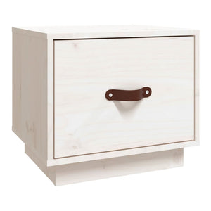 Weißer Nachttisch Kiefer Massivholz 40x35cm