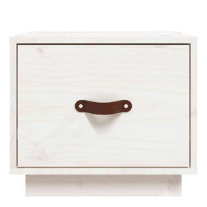 Weißer Nachttisch Kiefer Massivholz 40x35cm