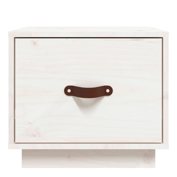 Weißer Nachttisch Kiefer Massivholz 40x35cm