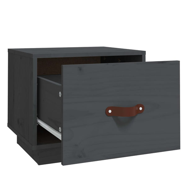Grauer Nachttisch aus Kiefernholz 40x34x35 cm