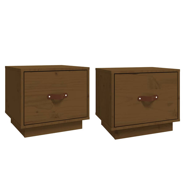 Nachttische Kiefer Massivholz Honigbraun 2er-Set