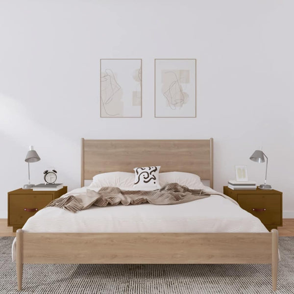 Nachttische Kiefer Massivholz Honigbraun 2er-Set