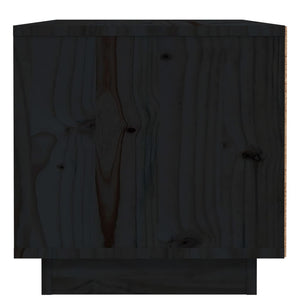 Schwarzer Nachttisch Kiefer Massivholz 40x34x35 cm