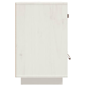 Weißer Nachttisch Kiefer Massivholz 40x55 cm