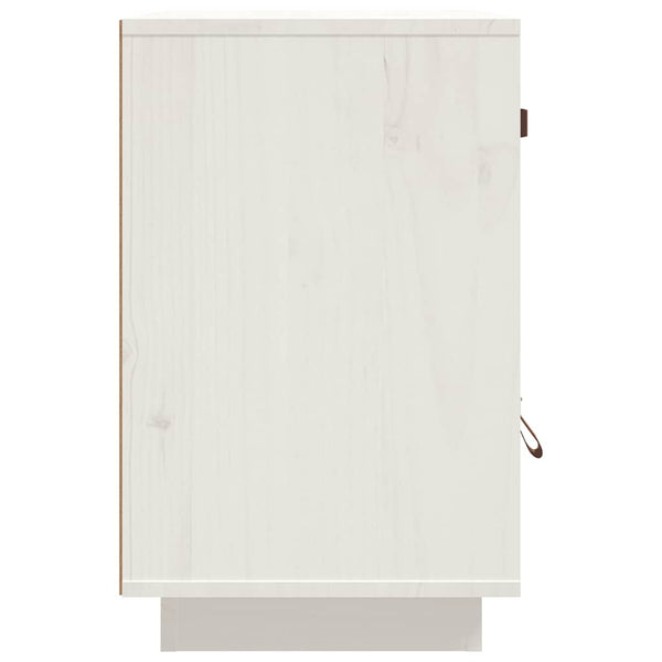 Weißer Nachttisch Kiefer Massivholz 40x55 cm