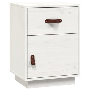 vidaXL Tables de chevet 2 pcs Blanc 40x34x55 cm Bois de pin massif