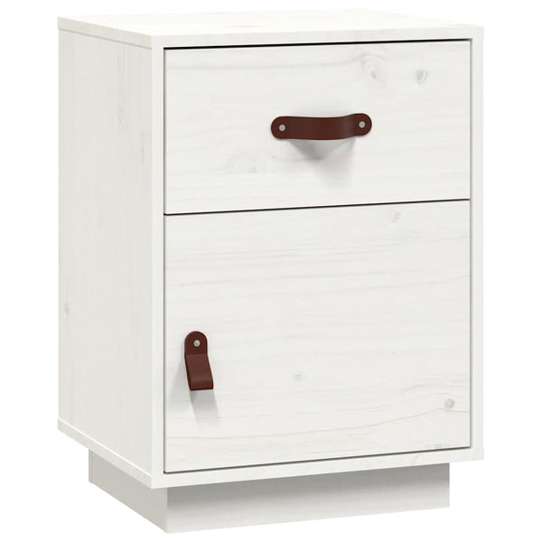 vidaXL Tables de chevet 2 pcs Blanc 40x34x55 cm Bois de pin massif