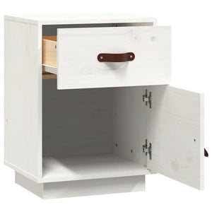vidaXL Tables de chevet 2 pcs Blanc 40x34x55 cm Bois de pin massif