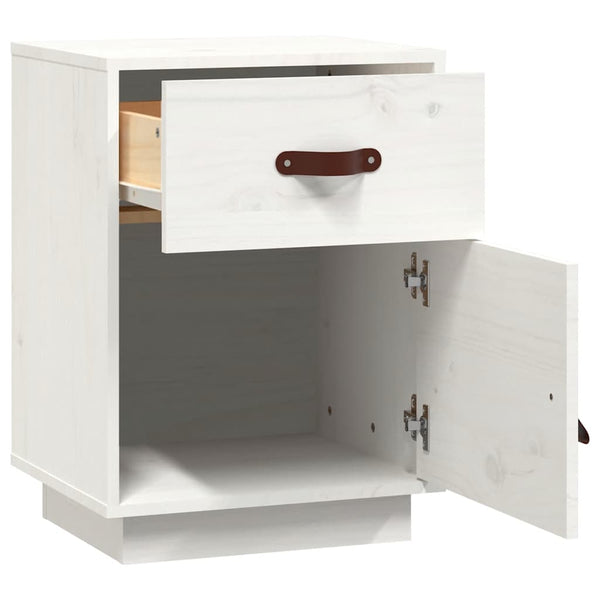vidaXL Tables de chevet 2 pcs Blanc 40x34x55 cm Bois de pin massif