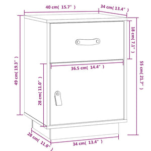 Grauer Kiefer Massivholz Nachttisch
