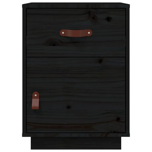 Nachttische 2er Set Schwarz Kiefer Massivholz