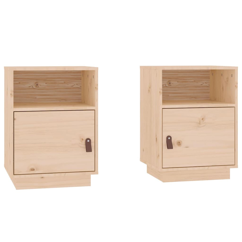 Nachttische 2er Set Kiefer Massivholz 40x34x55 cm