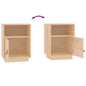 Nachttische 2er Set Kiefer Massivholz 40x34x55 cm