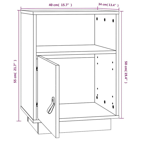 Nachttische 2er Set Kiefer Massivholz 40x34x55 cm