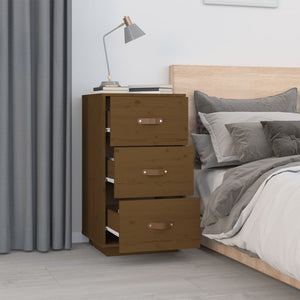 Nachttische 2er Set Kiefer Massivholz Honigbraun