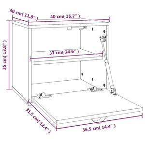 Wandschrank Kiefer Massivholz 40x30x35 cm