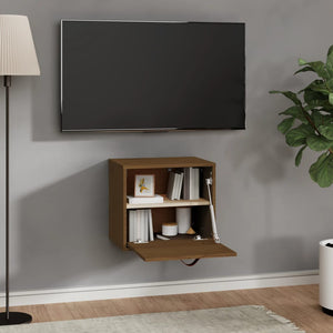 vidaXL Armoire murale marron miel 40x30x35 cm en pin massif