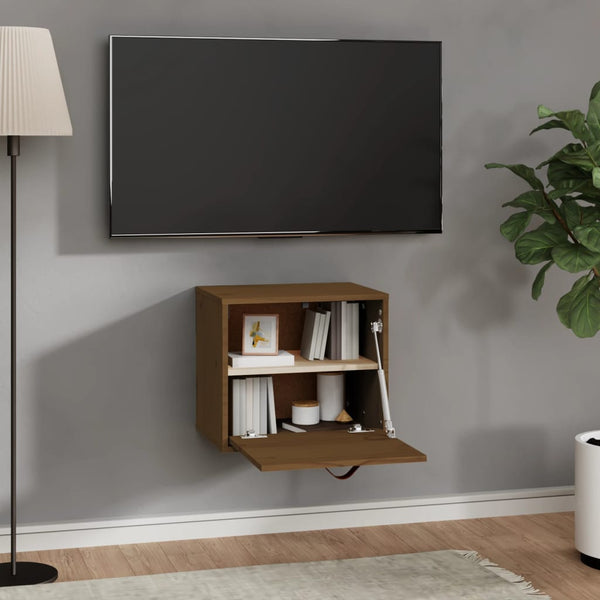 vidaXL Armoire murale marron miel 40x30x35 cm en pin massif
