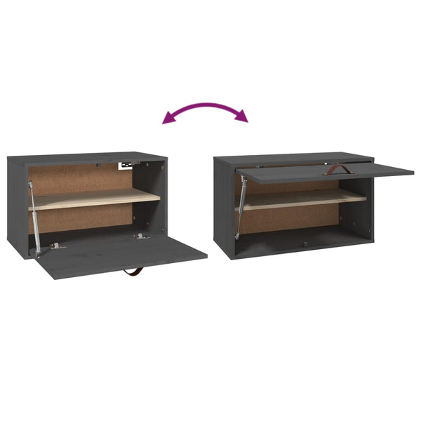 Grauer Wandschrank 60x30x35 cm Kiefernholz
