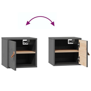 Grauer Wandschrank Kiefer Massivholz 31,5x30x30cm