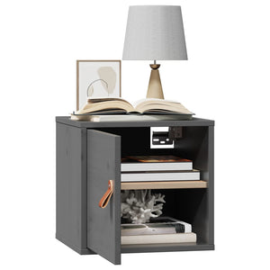Graue Kiefer Massivholz Wandschränke - 2er Set