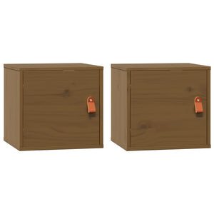 vidaXL Armoires murales 2 pcs Marron miel 31,5x30x30 cm Pin massif