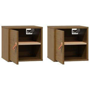 vidaXL Armoires murales 2 pcs Marron miel 31,5x30x30 cm Pin massif