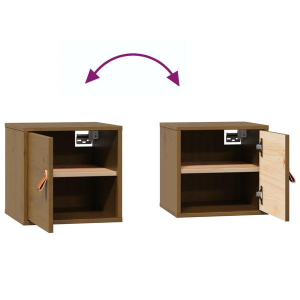vidaXL Armoires murales 2 pcs Marron miel 31,5x30x30 cm Pin massif