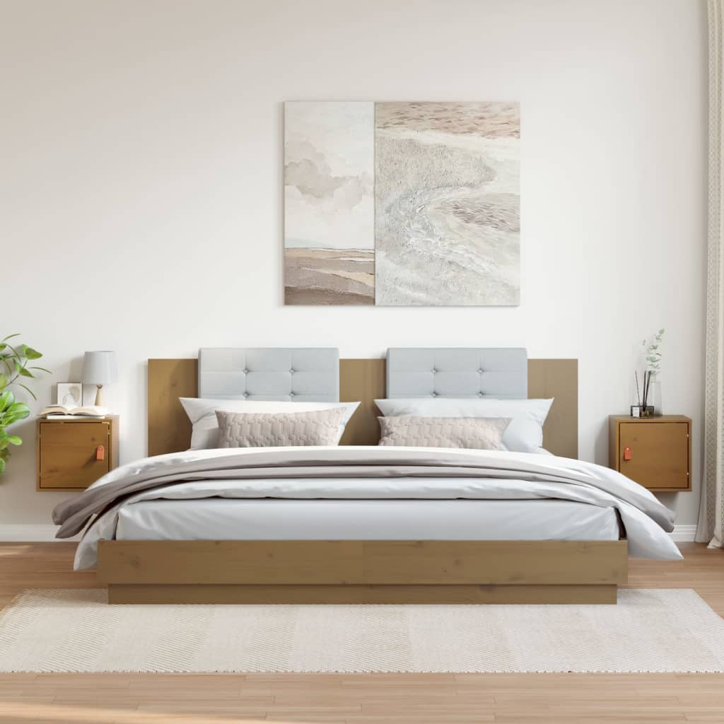 vidaXL Armoires murales 2 pcs Marron miel 31,5x30x30 cm Pin massif