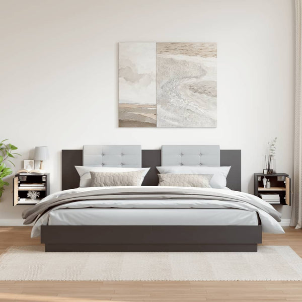 vidaXL Armoires murales 2 pcs Noir 31,5x30x30 cm Bois de pin massif