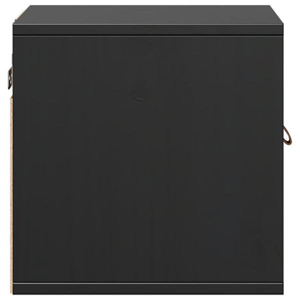 vidaXL Armoires murales 2 pcs Noir 31,5x30x30 cm Bois de pin massif
