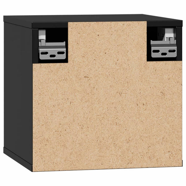 vidaXL Armoires murales 2 pcs Noir 31,5x30x30 cm Bois de pin massif