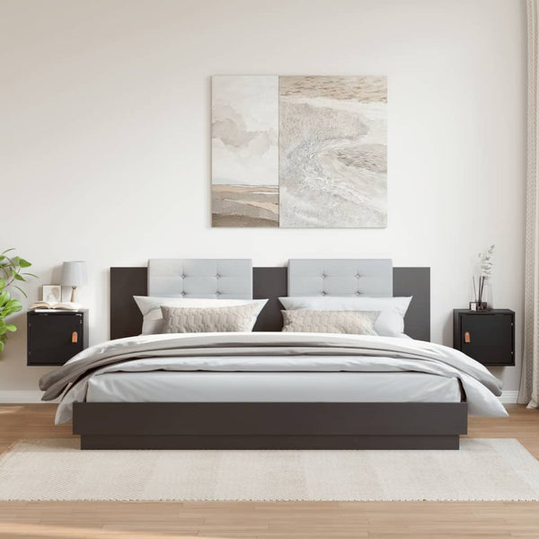 vidaXL Armoires murales 2 pcs Noir 31,5x30x30 cm Bois de pin massif