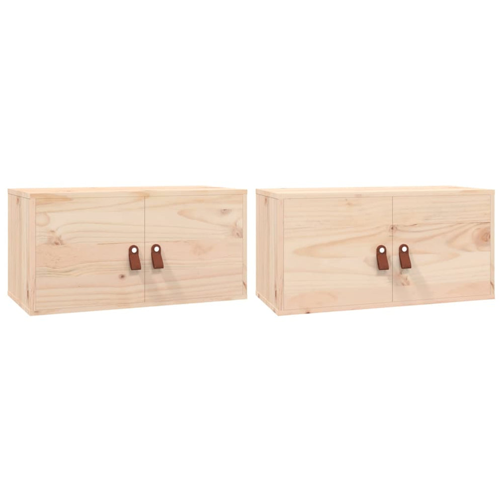 Wandschränke 60x30x30 cm Kiefer Massivholz, 2er Set