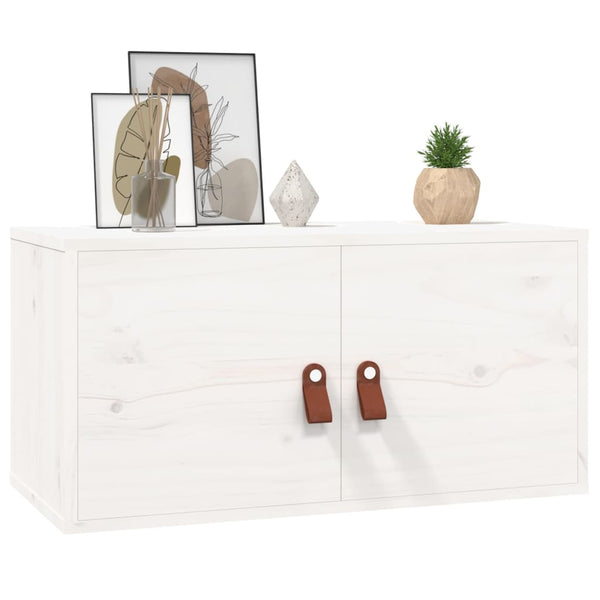 Weißer Wandschrank Kiefer Massivholz 60x30x30cm